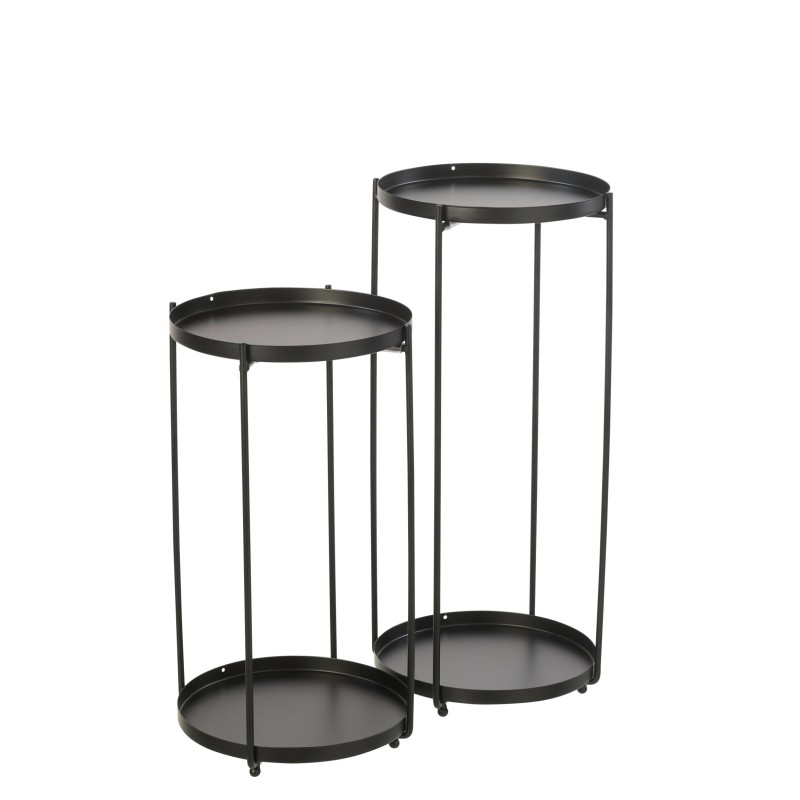 Mesa auxiliar de ferro preto 27x27x57,5 cm Mesa auxiliar de ferro preto 27x27x57,5 cm