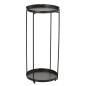 Mesita auxiliar de hierro negro, 27 x 27 x 57,5 cm
