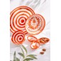 Assiette plate en céramique orange 34x34x2.5 cm Assiette plate en céramique orange 34x34x2.5 cm