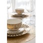 Plato de porcelana blanca y dorada, 27 x 2,5 cm Plato de porcelana blanca y dorada, 27 x 2,5 cm