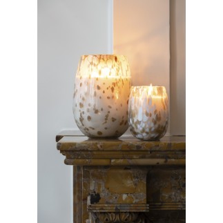 Bougie parfumée 90H dans pot en verre multicouleur 10x10x13.75 cm