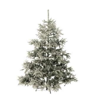 Árbol de Navidad artificial cubierto de nieve con 420 LED de plástico verde H.240cm