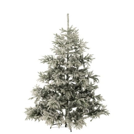 Sapin de Noël artificiel enneigé 420 leds en plastique vert H.240cm