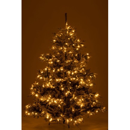 Árbol de Navidad artificial cubierto de nieve con 420 LED de plástico verde H.240cm