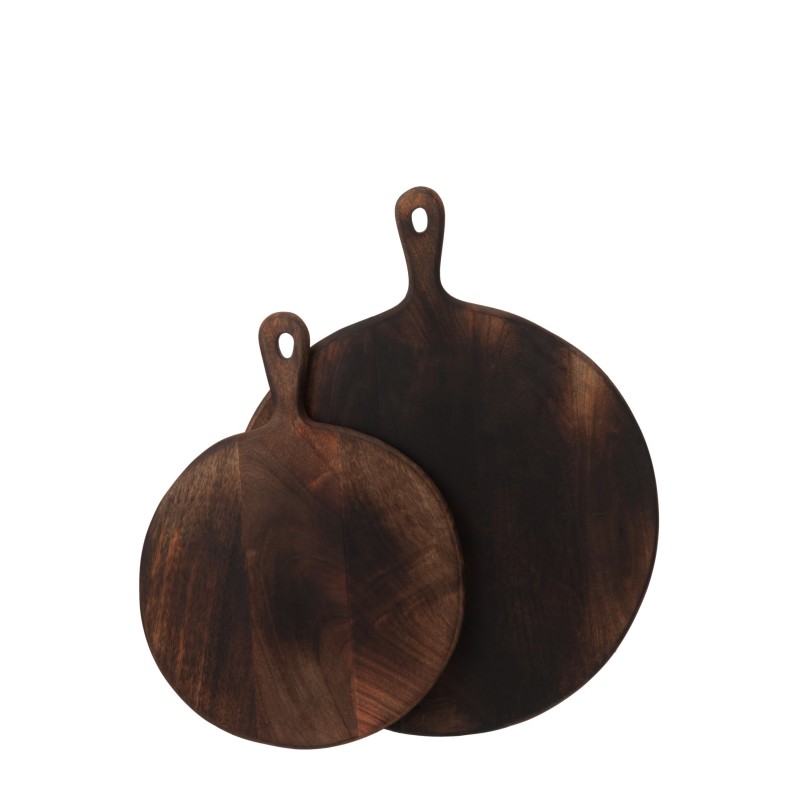 Planche à découper ronde avec manche en bois marron L50cm Planche à découper ronde avec manche en bois marron L50cm