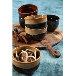Tagliere rotondo con manico in legno marrone L50cm
