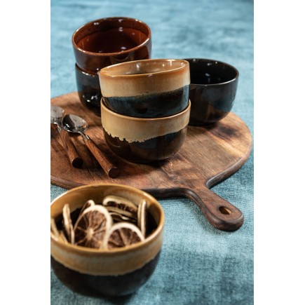 Tagliere rotondo con manico in legno marrone L50cm