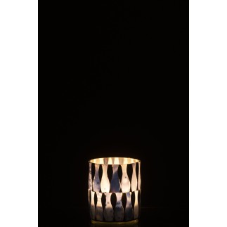 Photophore en verre bleu 6x6x7 cm