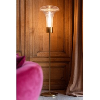 Lâmpada LED alta em vidro transparente 34x34x155 cm