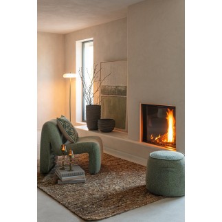 Vaso exterior em cerâmica castanha 38x38x24,5 cm