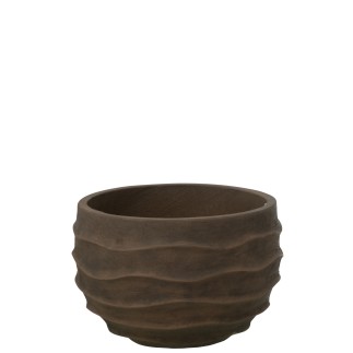 Cache-pot extérieur en céramique marron 38x38x24.5 cm