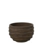 Cache-pot extérieur en céramique marron 38x38x24.5 cm