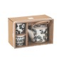 Théière avec tasses à motifs en céramique blanche 16x11.5x12 cm Théière avec tasses à motifs en céramique blanche 16x11.5x12 cm