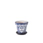 Vaso com pires em cerâmica azul escuro 27x27x25 cm Vaso com pires em cerâmica azul escuro 27x27x25 cm