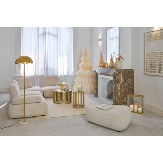Suporte para velas em vidro dourado 41,5 x 18 x 45 cm