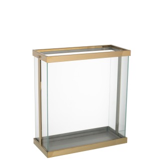 Support à bougies en verre doré 41.5x18x45 cm