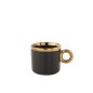 Caneca de cerâmica preta e dourada, 9,6 x 9,6 x 8,4 cm Caneca de cerâmica preta e dourada, 9,6 x 9,6 x 8,4 cm