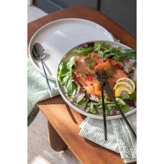Plato de gres verde claro, 26,7 x 2 cm