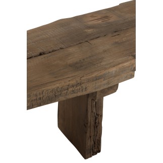 Panca grezza riciclata in legno marrone 190x38x46 cm