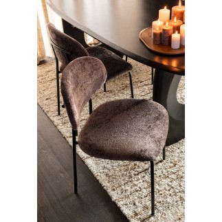Sedia in tessuto marrone 51x55x82 cm