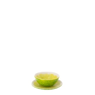 Assiette en dolomite vert et blanc 19x19x2 cm