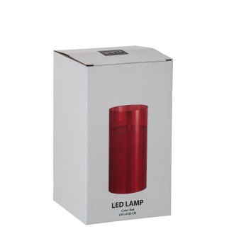 Lampe photophore en verre rouge 10x10x20 cm
