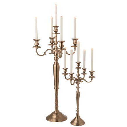 Candelero de aluminio rosa 47x47x98 cm