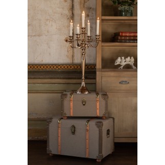 Candelero de aluminio rosa 47x47x98 cm