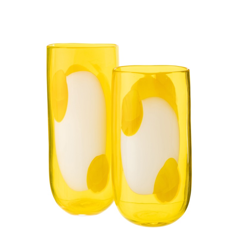 Vase en verre transparent jaune 16x12x37.5 cm Vase en verre transparent jaune 16x12x37.5 cm