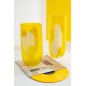 Vaso in vetro trasparente giallo 16x12x37,5 cm Vaso in vetro trasparente giallo 16x12x37,5 cm