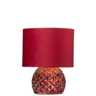 Lampe de table en verre bordeaux 17,2x23x17,2 cm