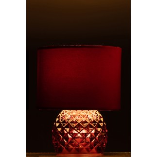 Lampe de table en verre bordeaux 17,2x23x17,2 cm