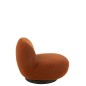 Cadeira lounge com base em madeira e tecido castanho 81x95x71 cm