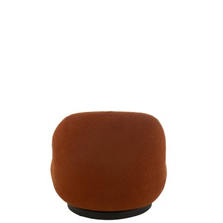 Chaise lounge socle bois en textile marron 81x95x71 cm