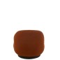 Cadeira lounge com base em madeira e tecido castanho 81x95x71 cm