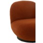 Cadeira lounge com base em madeira e tecido castanho 81x95x71 cm