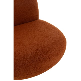 Butaca con base de madera en tejido marrón 81x95x71 cm