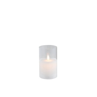 Lampada a LED brillante in vetro trasparente 7,5x7,5x12,5 cm