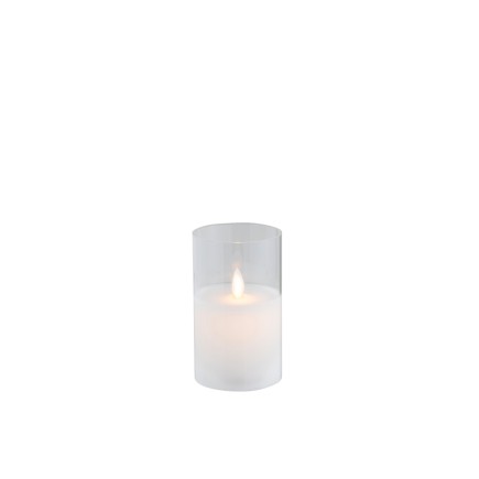 Lâmpada LED brilhante em vidro transparente 7,5 x 7,5 x 12,5 cm