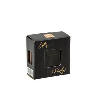 Posavasos de madera de acacia negra, 10 x 10 x 0,5 cm