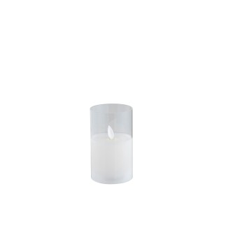 Lâmpada LED brilhante em vidro transparente 7,5 x 7,5 x 12,5 cm