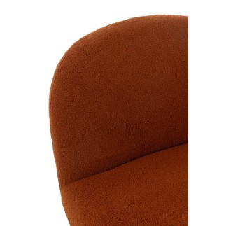 Butaca con base de madera en tejido marrón 81x95x71 cm