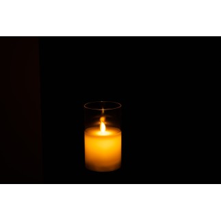 Lâmpada LED brilhante em vidro transparente 7,5 x 7,5 x 12,5 cm