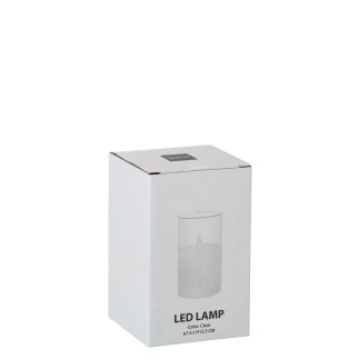 Lâmpada LED brilhante em vidro transparente 7,5 x 7,5 x 12,5 cm