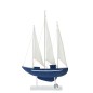 Barca a vela decorativa a 3 alberi in legno blu 42,5x8,2x79 cm Barca a vela decorativa a 3 alberi in legno blu 42,5x8,2x79 cm