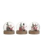 Conjunto de 3 campanas de Navidad con luces LED de madera multicolor 11.5x10x10 cm