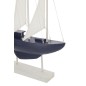 Barca a vela decorativa a 3 alberi in legno blu 42,5x8,2x79 cm Barca a vela decorativa a 3 alberi in legno blu 42,5x8,2x79 cm