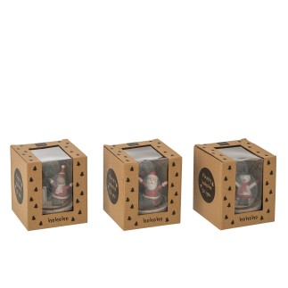 Conjunto de 3 campanas de Navidad con luces LED de madera multicolor 11.5x10x10 cm