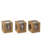 Conjunto de 3 campanas de Navidad con luces LED de madera multicolor 11.5x10x10 cm