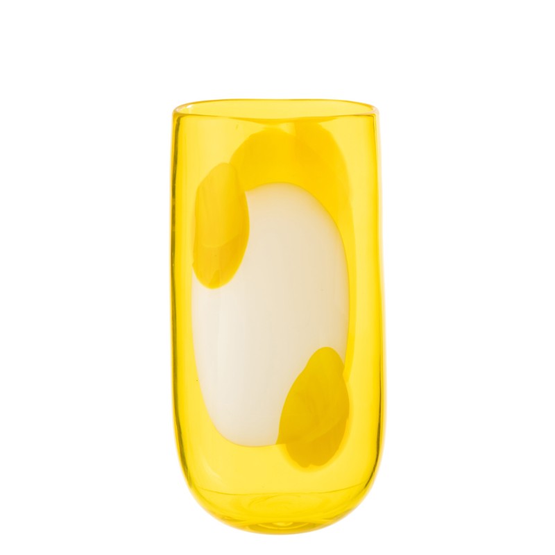 Vase en verre transparent jaune 16.5x13.5x33 cm Vase en verre transparent jaune 16.5x13.5x33 cm